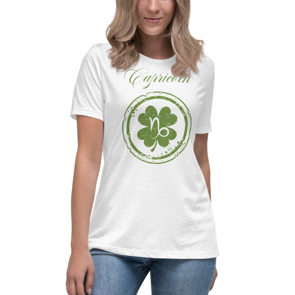 Capricorn Zodiac St. Patrick's Day T-Shirt Women's Clover The Zodiac Station