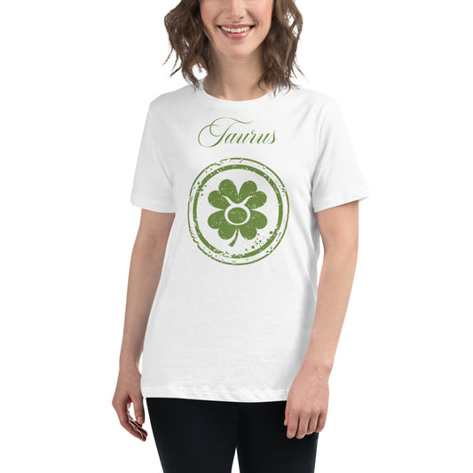 Taurus Zodiac St. Patrick Day T-Shirt Women's Clover The Zodiac Station