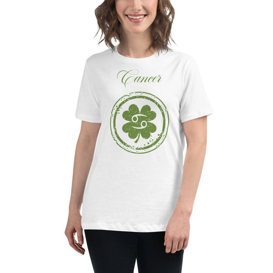 Cancer Zodiac St. Patrick's Day T-Shirt Women's Clover The Zodiac Station