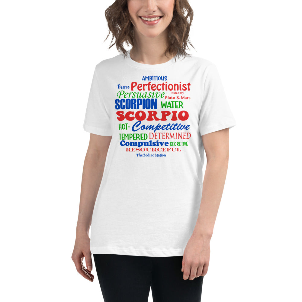 Scorpio Zodiac T-shirt Women's Relaxed All Over The Zodiac Station