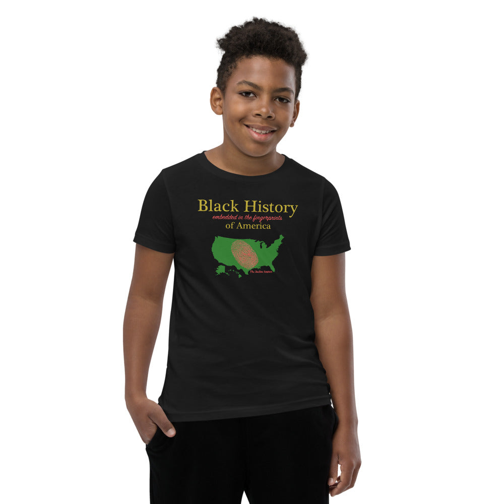 Black History Youth T-Shirt Fingerprint The Zodiac Station Short Sleeve T-Shirt