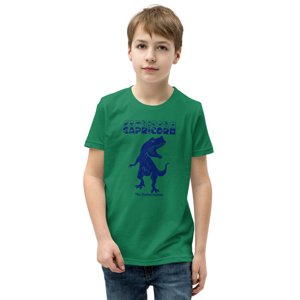 Capricorn Zodiac T-shirt Youth Short Sleeve Dinosaur The Zodiac Station