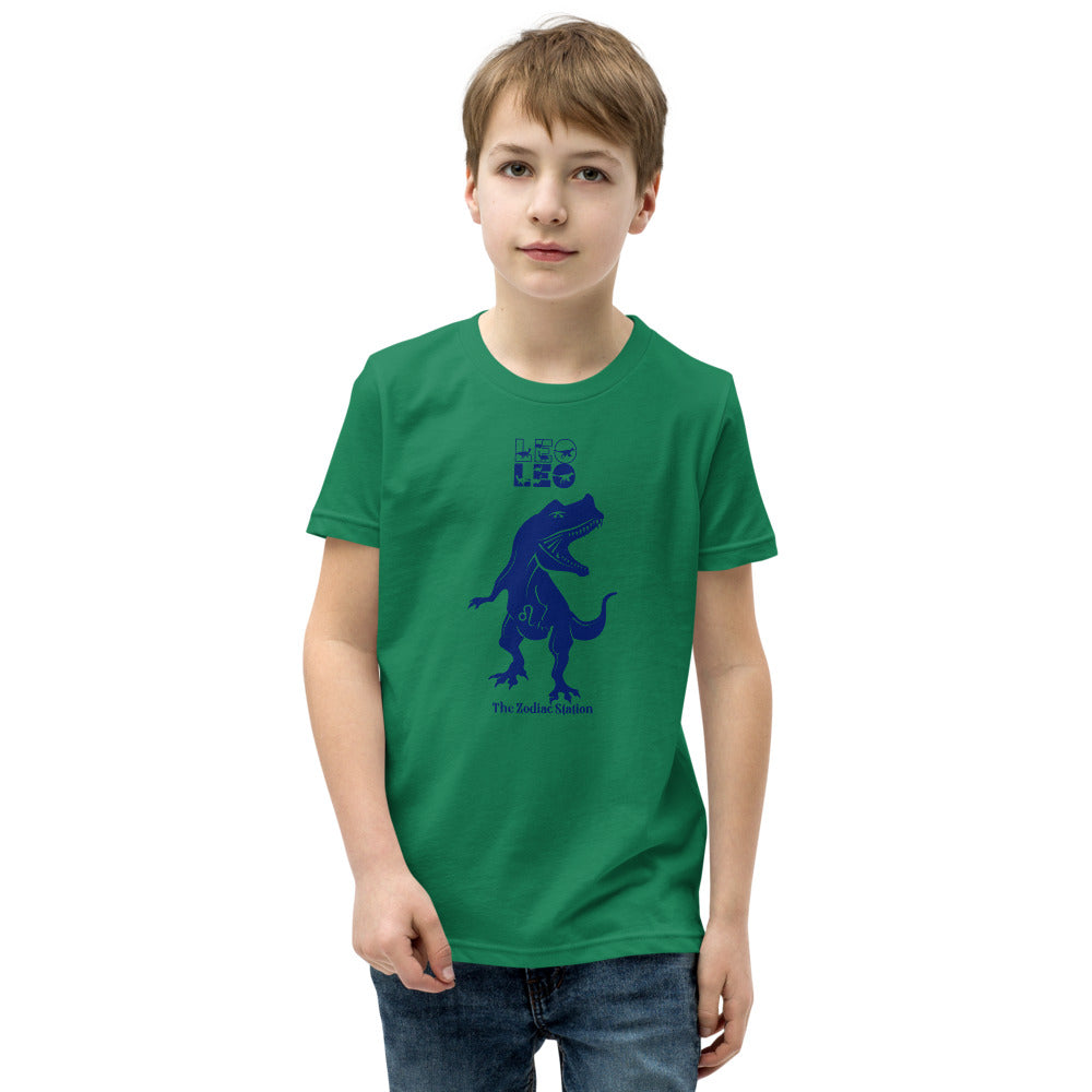 Leo Zodiac T-shirt Youth Short Sleeve Dinosaur The Zodiac Station