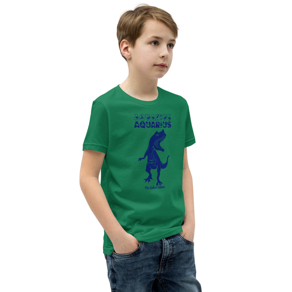 Aquarius Zodiac T-shirt Youth Short Sleeve Dinosaur The Zodiac Station