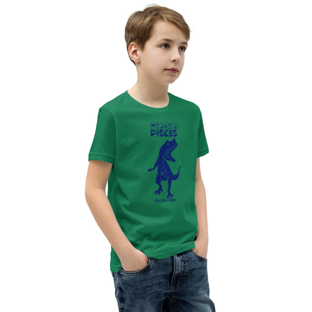 Pisces Zodiac T-shirt Youth Short Sleeve Dinosaur The Zodiac Station