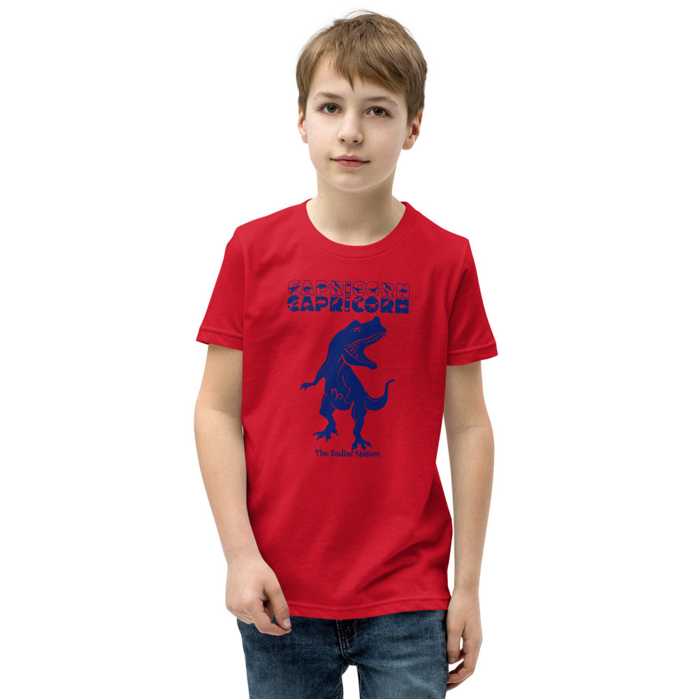 Capricorn Zodiac T-shirt Youth Short Sleeve Dinosaur The Zodiac Station