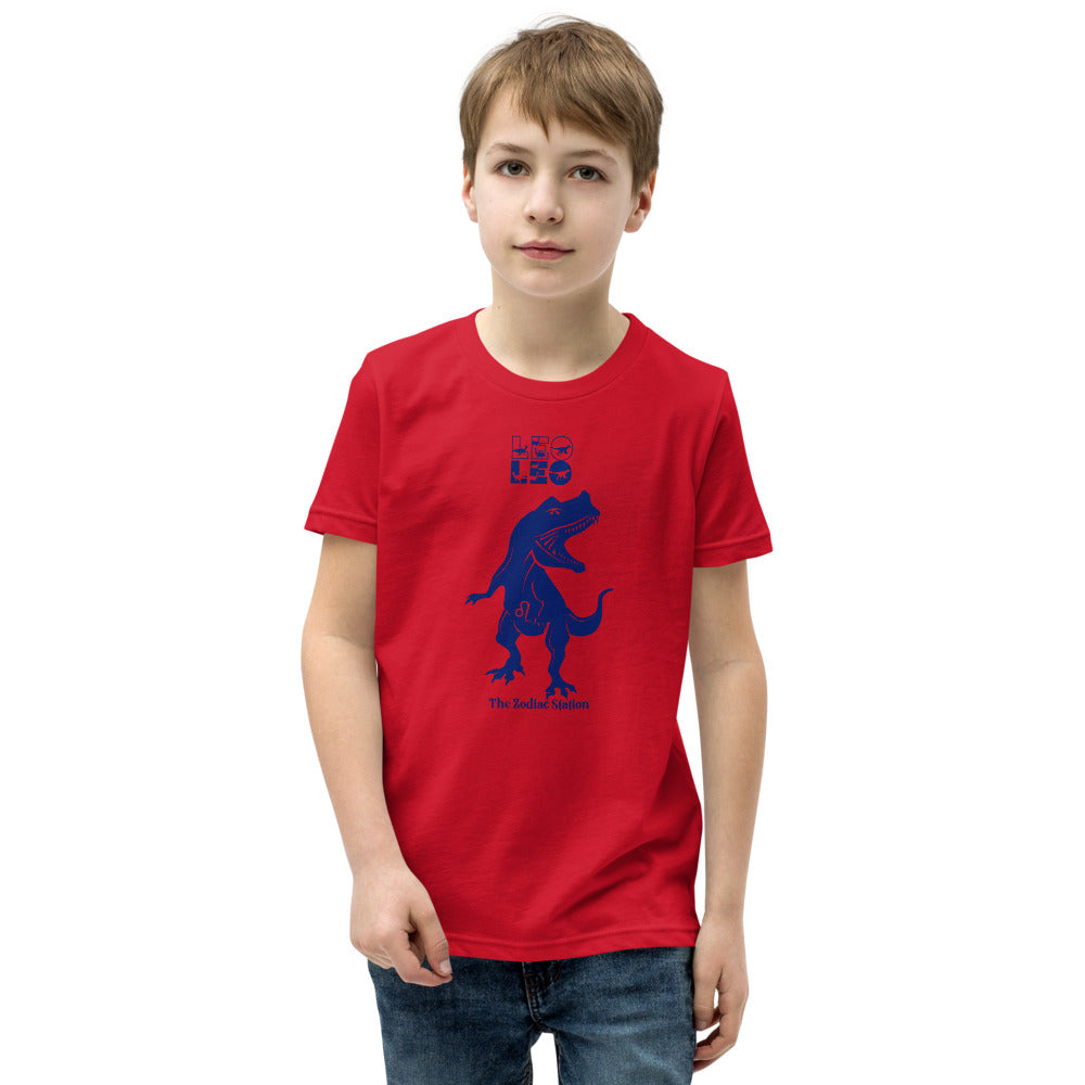 Leo Zodiac T-shirt Youth Short Sleeve Dinosaur The Zodiac Station