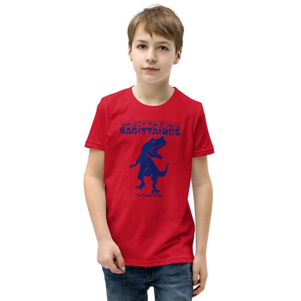 Sagittarius Zodiac T-shirt Youth Short Sleeve Dinosaur The Zodiac Station