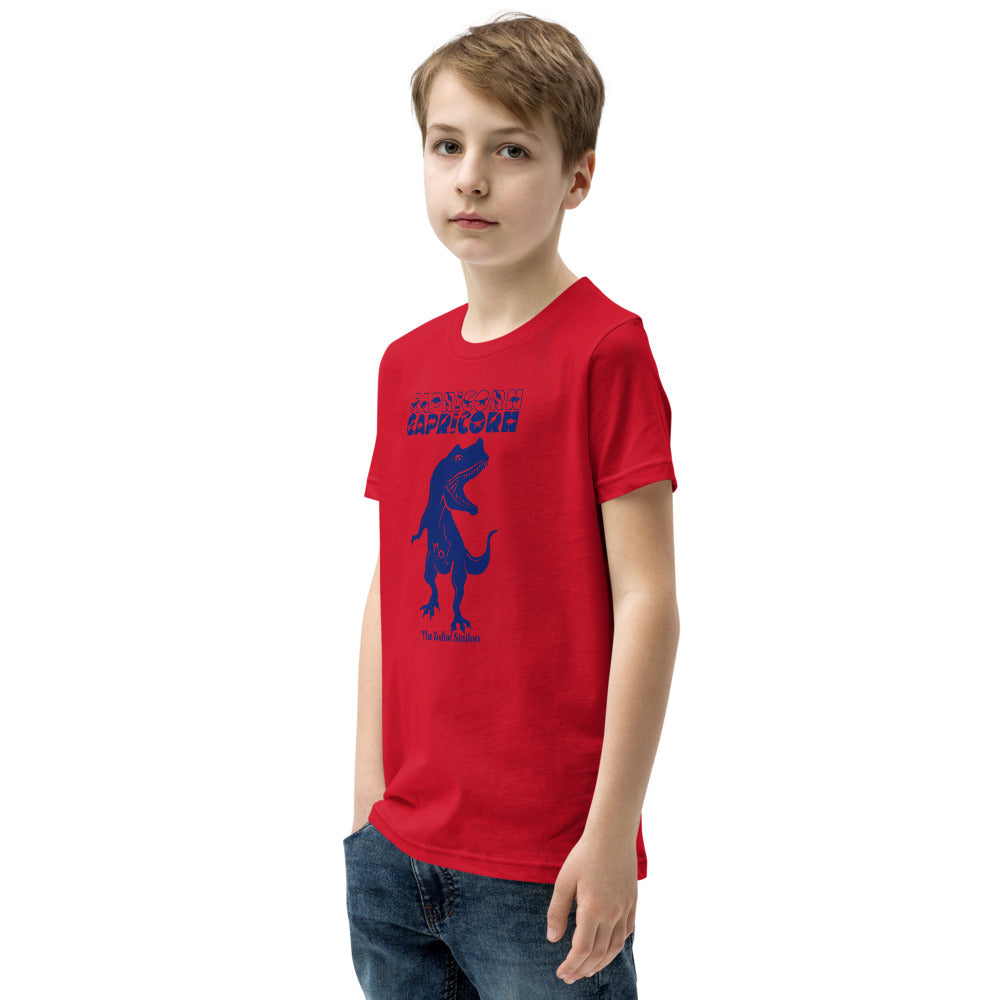 Capricorn Zodiac T-shirt Youth Short Sleeve Dinosaur The Zodiac Station