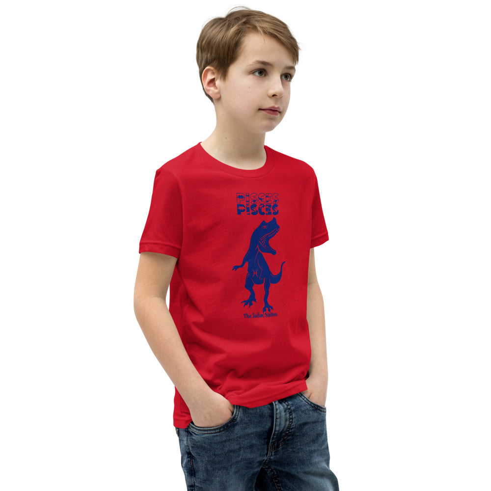 Pisces Zodiac T-shirt Youth Short Sleeve Dinosaur The Zodiac Station