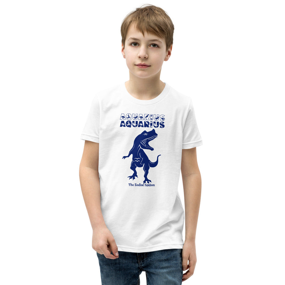 Aquarius Zodiac T-shirt Youth Short Sleeve Dinosaur The Zodiac Station