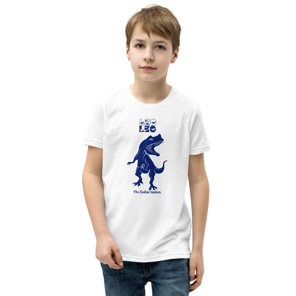 Leo Zodiac T-shirt Youth Short Sleeve Dinosaur The Zodiac Station