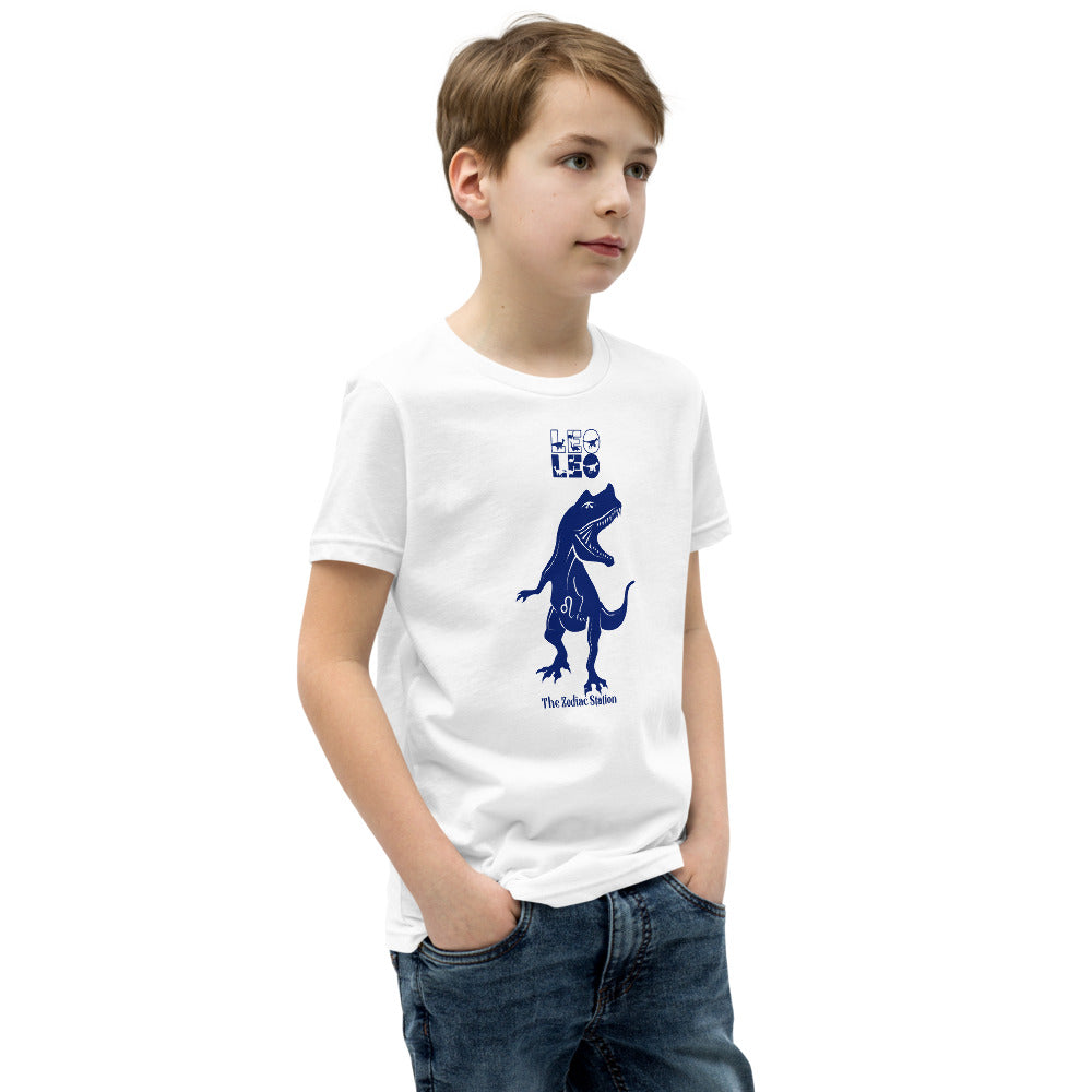 Leo Zodiac T-shirt Youth Short Sleeve Dinosaur The Zodiac Station